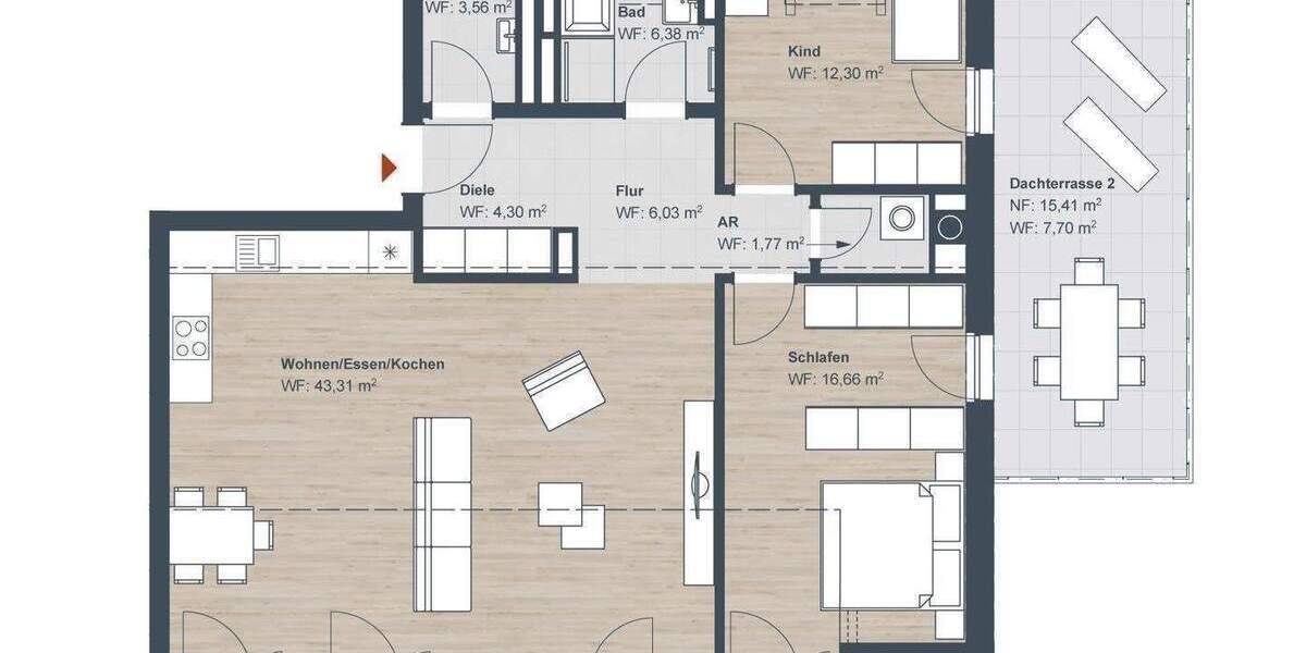 Etagenwohnung Röthenbach an der Pegnitz Röthenbach - 4 Zimmer, 110 m&sup2;, 639.340&euro; | Angebot:26016921