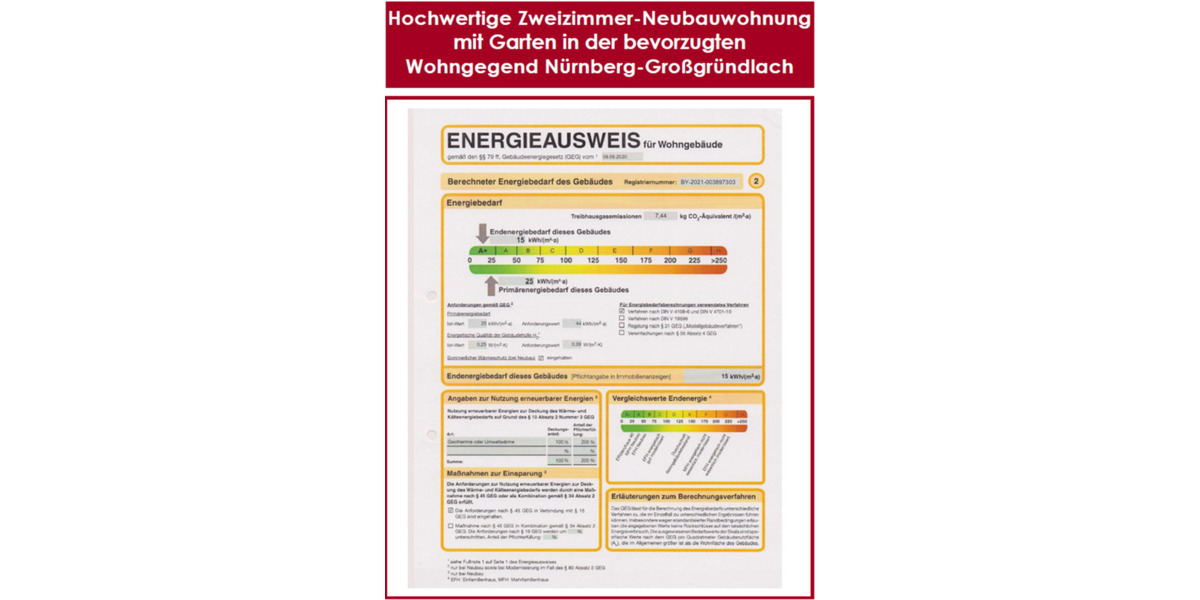 Erdgeschoßwohnung Nürnberg Almoshof - 2 Zimmer, 70 m&sup2;, 1.225&euro; | Angebot:25383607