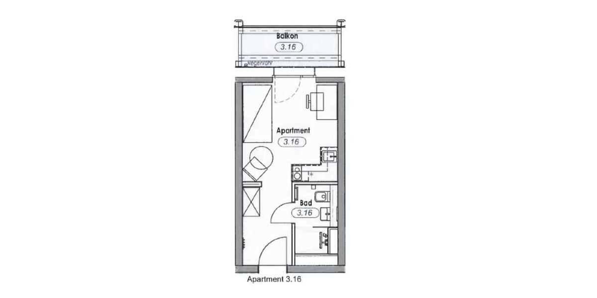 Etagenwohnung Nürnberg Altstadt, St. Lorenz - 1 Zimmer, 22 m&sup2;, 600&euro; | Angebot:25839150