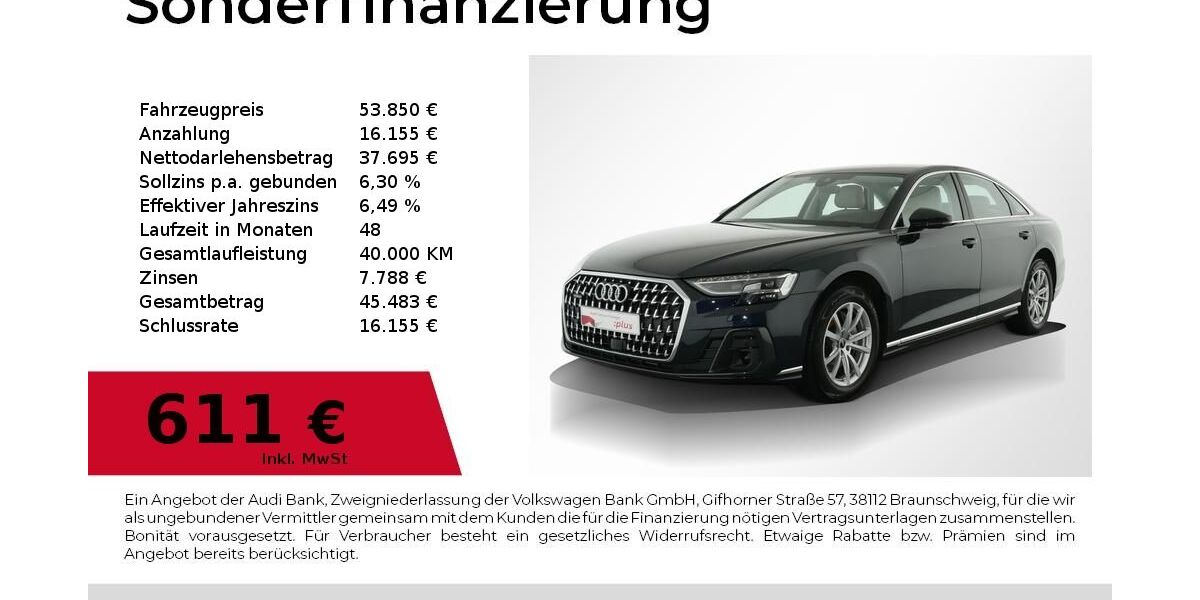 Audi A8 40.500 km 52.680 &euro; Nürnberg 90411
