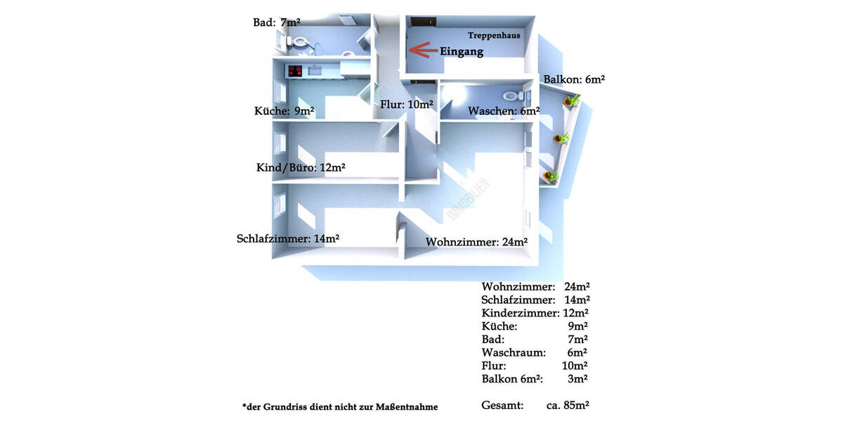 Etagenwohnung Fürth Südstadt - 3 Zimmer, 85 m&sup2;, 311.000&euro; | Angebot:25740784