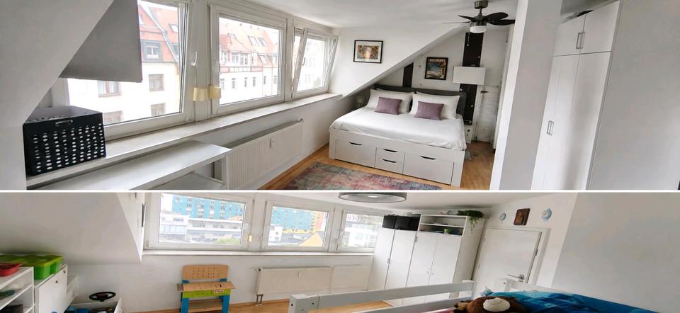 Dachgeschoßwohnung Nürnberg Eberhardshof - 4 Zimmer, 100 m&sup2;, 340.000&euro; | Angebot:27287307
