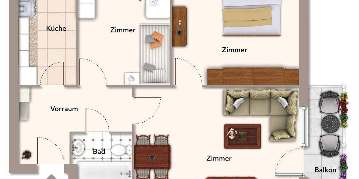 Etagenwohnung Erlangen Alterlangen - 3 Zimmer, 59 m&sup2;, 215.000&euro; | Angebot:25835274