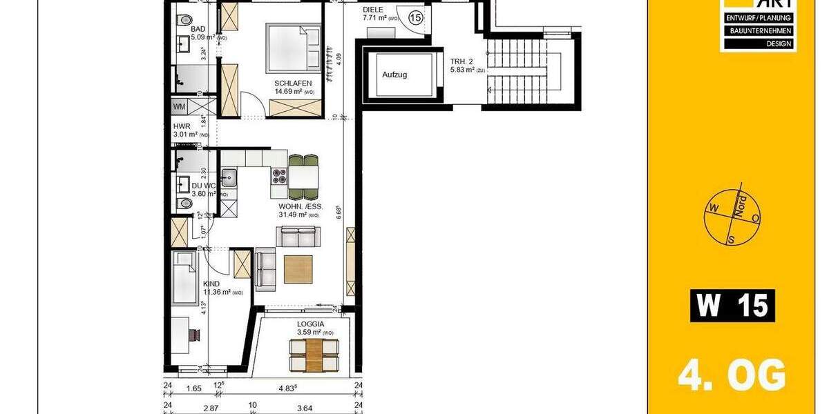 Etagenwohnung Fürth Südstadt - 3 Zimmer, 80 m&sup2;, 560.500&euro; | Angebot:25939455