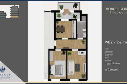 Wohnung Nürnberg Rabus - 2 Zimmer, 56 m&sup2;, 292.760&euro; | Angebot:27023302