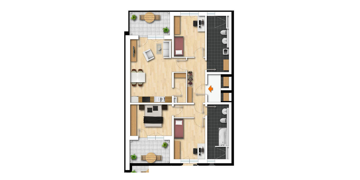 Etagenwohnung Oberasbach Kreutles - 4 Zimmer, 114 m&sup2;, 1.665&euro; | Angebot:25985108