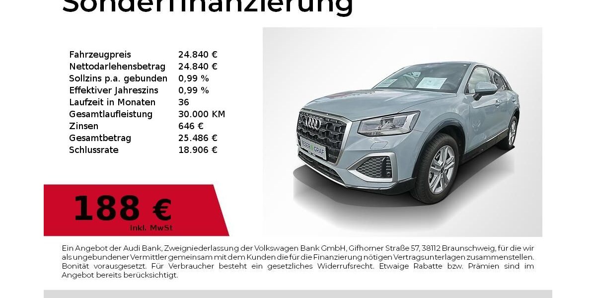 Audi Q2 6.974 km 24.240 &euro; Erlangen 91058