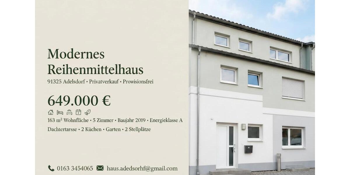 Reihenhaus Adelsdorf - 5 Zimmer, 163 m&sup2;, 649.000&euro; | Angebot:26992715