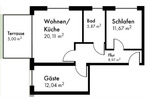 Erdgeschoßwohnung Feucht - 3 Zimmer, 61 m&sup2;, 1.030&euro; | Angebot:25289037