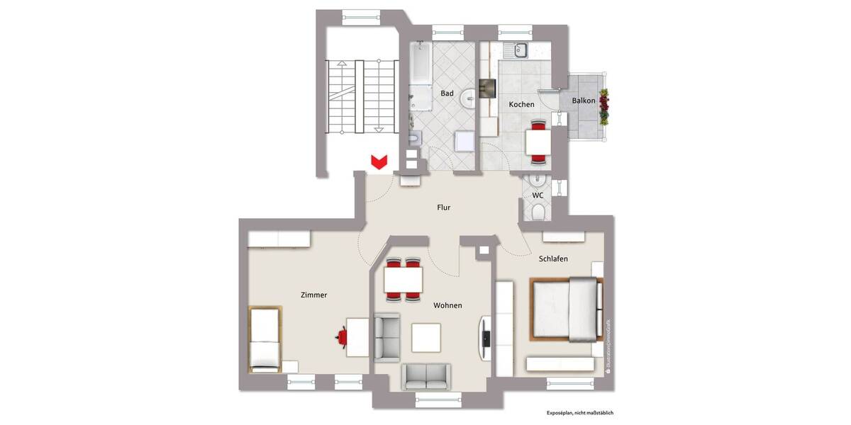 Etagenwohnung Nürnberg Rennweg - 2 Zimmer, 80 m&sup2;, 320.000&euro; | Angebot:25927593