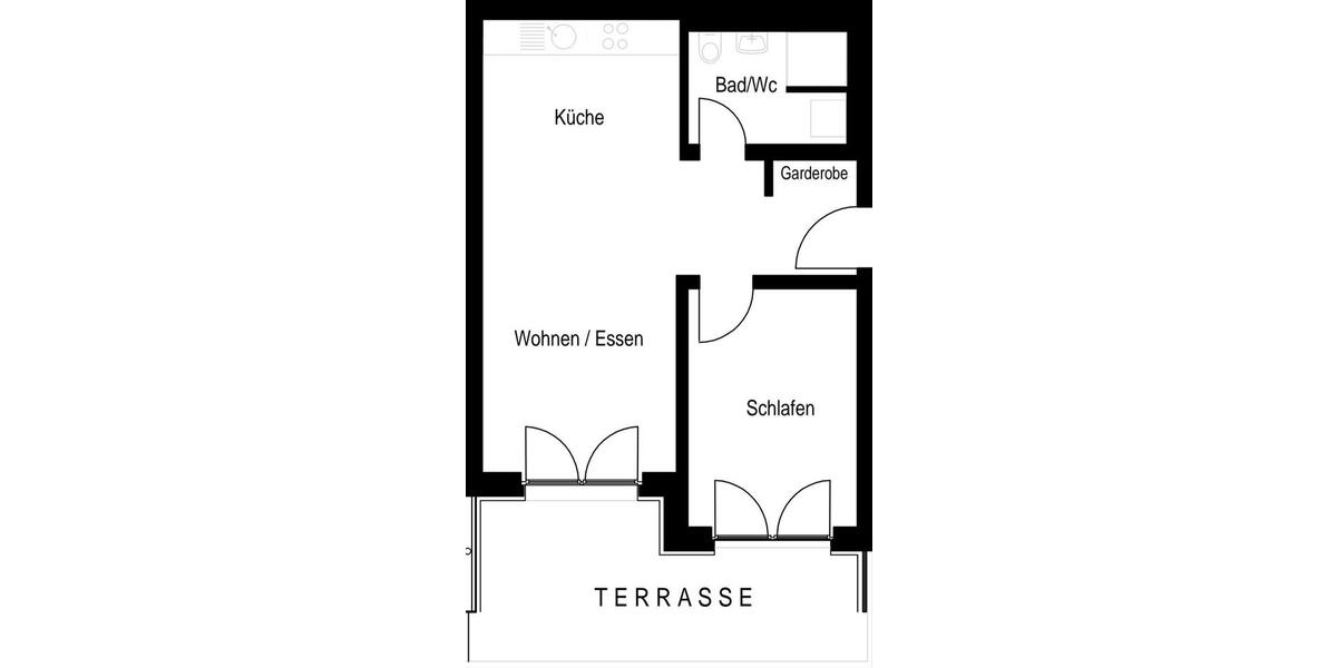 Terrassenwohnung Nürnberg Rabus - 2 Zimmer, 48 m&sup2;, 910&euro; | Angebot:25917280