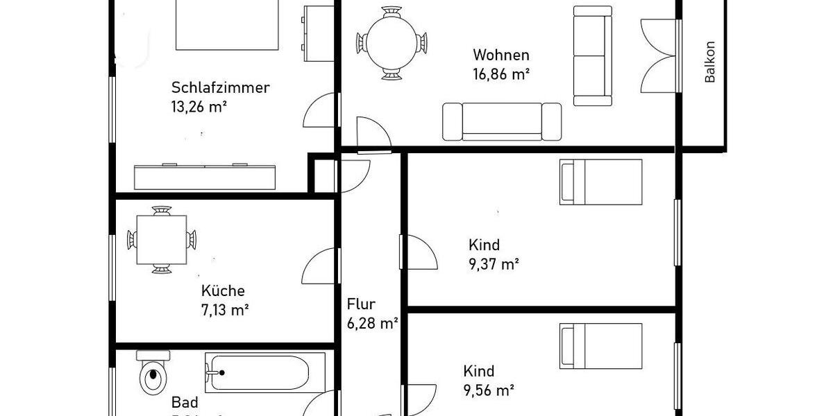 Etagenwohnung Nürnberg Kleinweidenmühle - 4 Zimmer, 70 m&sup2;, 310.000&euro; | Angebot:26663205