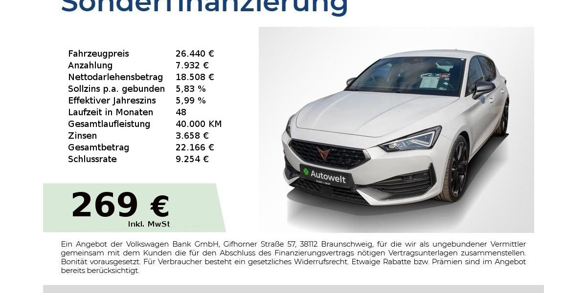 Cupra Leon 66.150 km 26.440 &euro; Nürnberg 90431