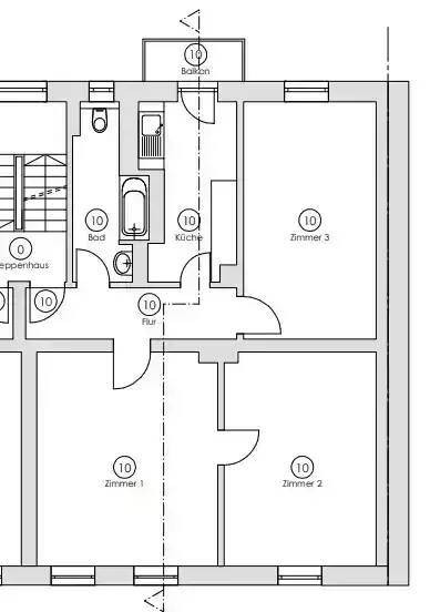 Etagenwohnung Fürth Südstadt - 3 Zimmer, 78 m&sup2;, 975&euro; | Angebot:25682813