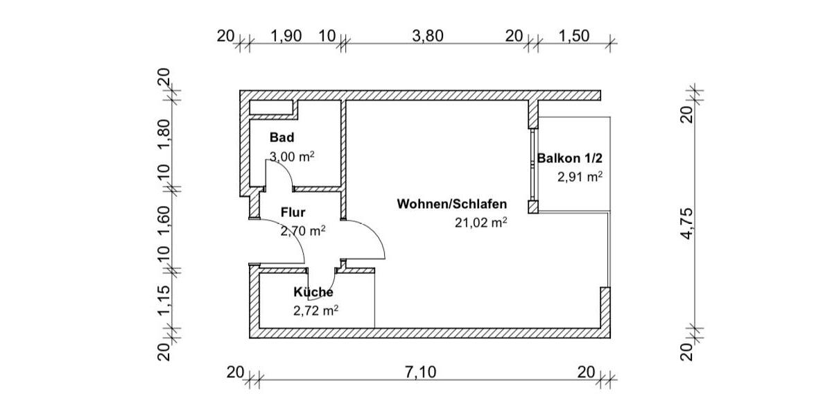 Etagenwohnung Fürth Bislohe - 1 Zimmer, 32 m&sup2;, 480&euro; | Angebot:27622494
