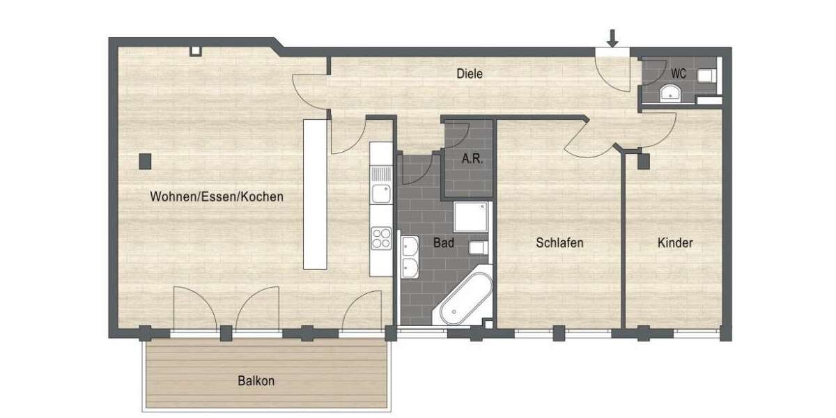 Etagenwohnung Nürnberg Rabus - 3 Zimmer, 104 m&sup2;, 399.000&euro; | Angebot:27252539