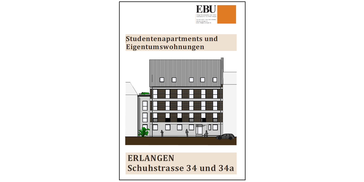 Etagenwohnung Erlangen Innenstadt - 2 Zimmer, 42 m&sup2;, 344.000&euro; | Angebot:26202396