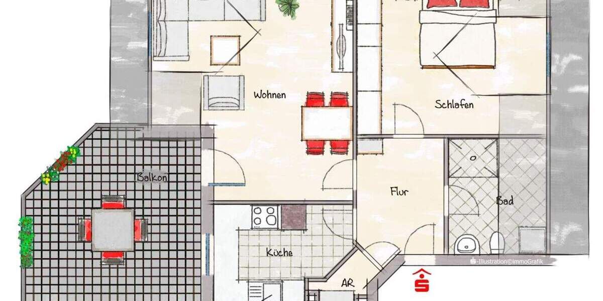 Etagenwohnung Herzogenaurach - 2 Zimmer, 62 m&sup2;, 258.000&euro; | Angebot:25671214