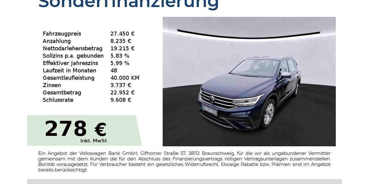 VW Tiguan Allspace 111.000 km 26.940 &euro; Nürnberg 90431