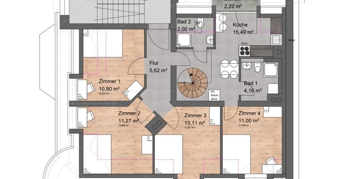 Etagenwohnung Nürnberg Gleißhammer - 1 Zimmer, 13 m&sup2;, 380&euro; | Angebot:26645459