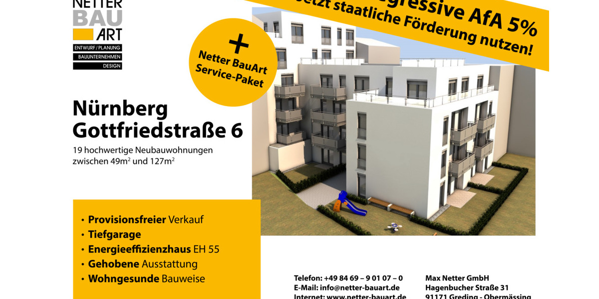 Etagenwohnung Nürnberg St Peter - 3 Zimmer, 126 m&sup2;, 825.500&euro; | Angebot:25696153
