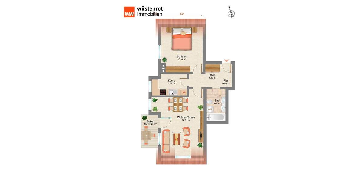 Etagenwohnung Reichenschwand - 2 Zimmer, 57 m&sup2;, 179.000&euro; | Angebot:25664915
