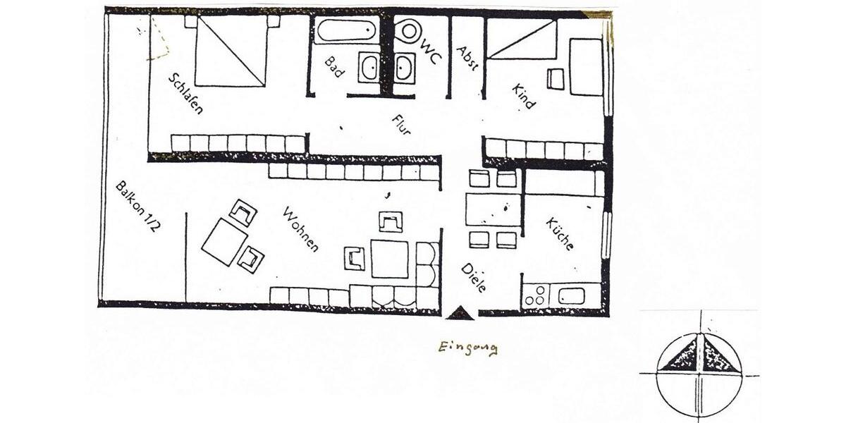 Etagenwohnung Erlangen Alterlangen - 3 Zimmer, 82 m&sup2;, 262.000&euro; | Angebot:27606766