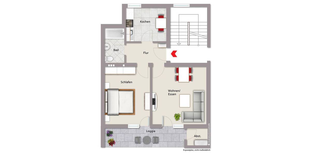 Etagenwohnung Fürth Hardhöhe - 2 Zimmer, 54 m&sup2;, 169.000&euro; | Angebot:26816475