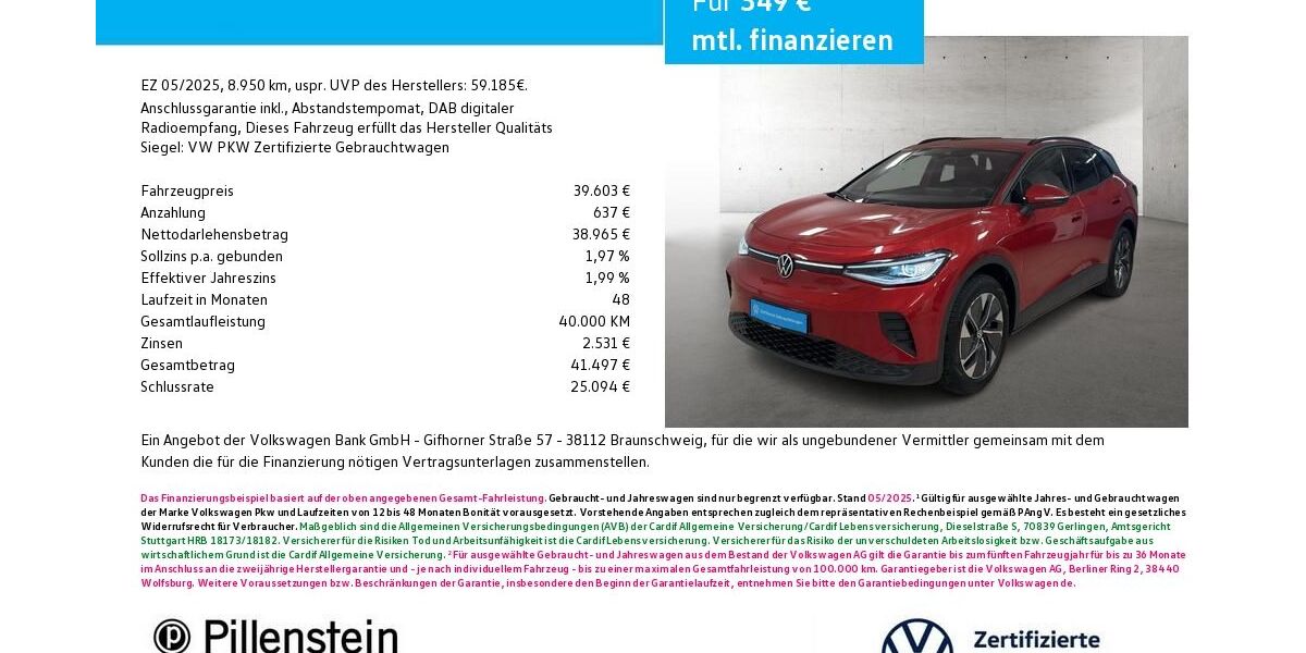 VW ID.4 8.950 km 39.603 &euro; Fürth 90762