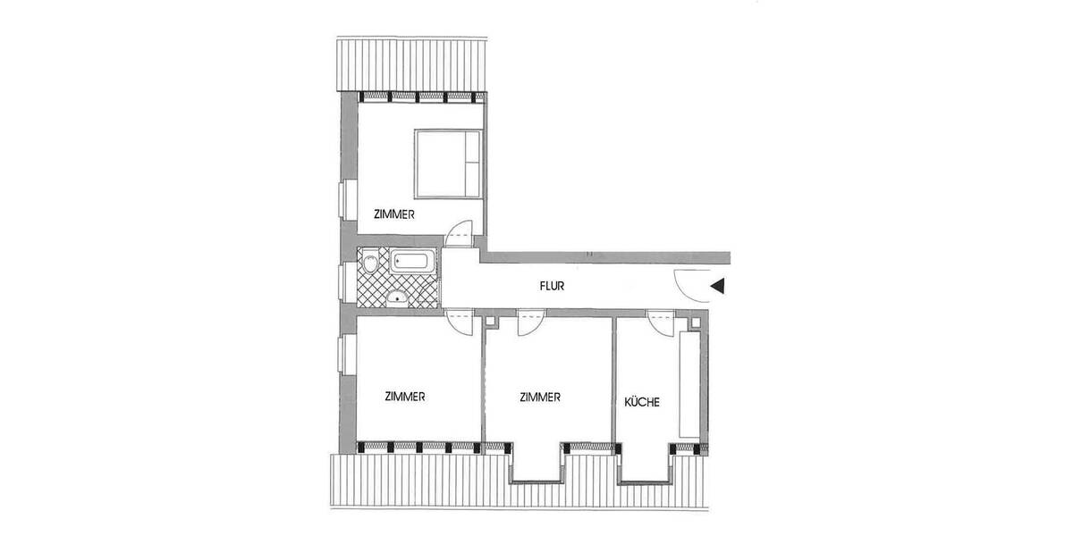 Etagenwohnung Nürnberg Tullnau - 3 Zimmer, 68 m&sup2;, 249.000&euro; | Angebot:25768134