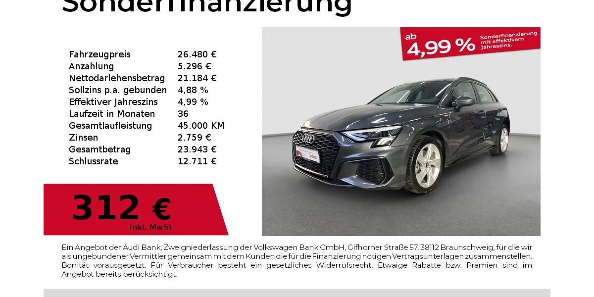 Audi A3 53.976 km 26.480 &euro; Fürth 90763