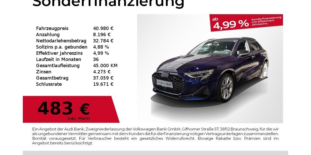 Audi A3 4.900 km 40.980 &euro; Fürth 90763