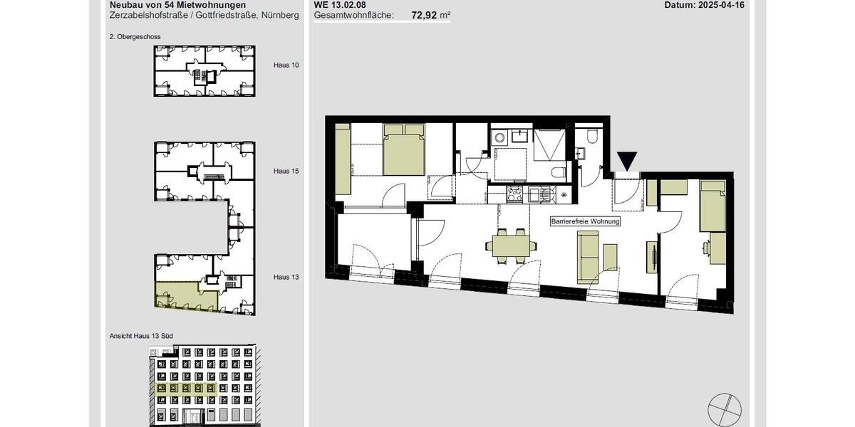 Etagenwohnung Nürnberg Gleißhammer - 3 Zimmer, 73 m&sup2;, 1.294&euro; | Angebot:25781706