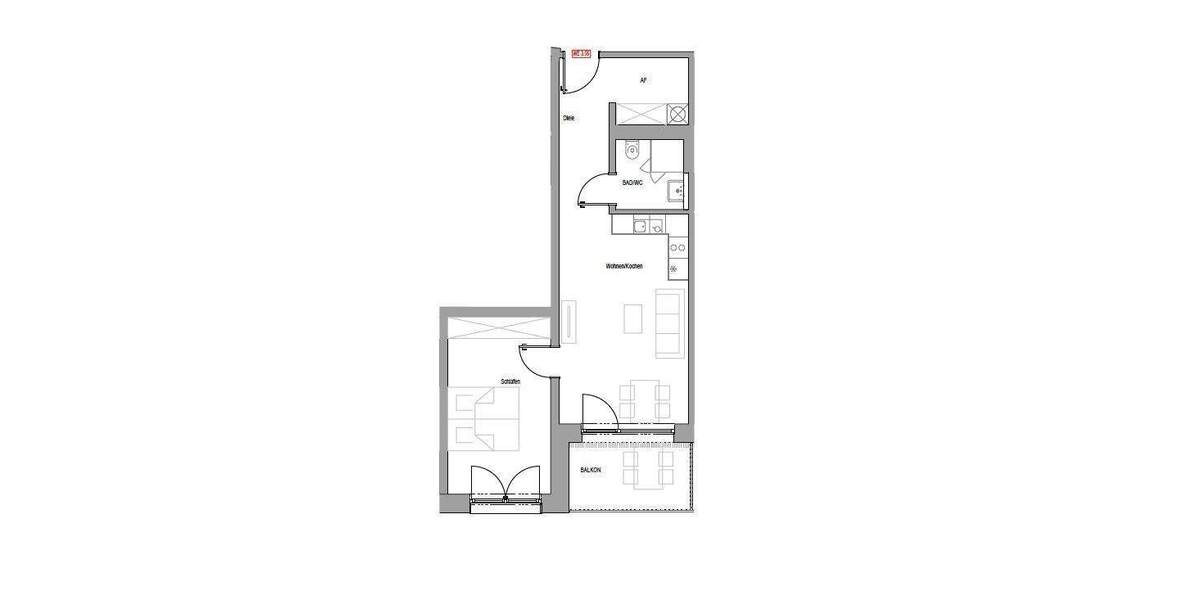 Etagenwohnung Nürnberg Schweinau - 2 Zimmer, 54 m&sup2;, 1.138&euro; | Angebot:25734914