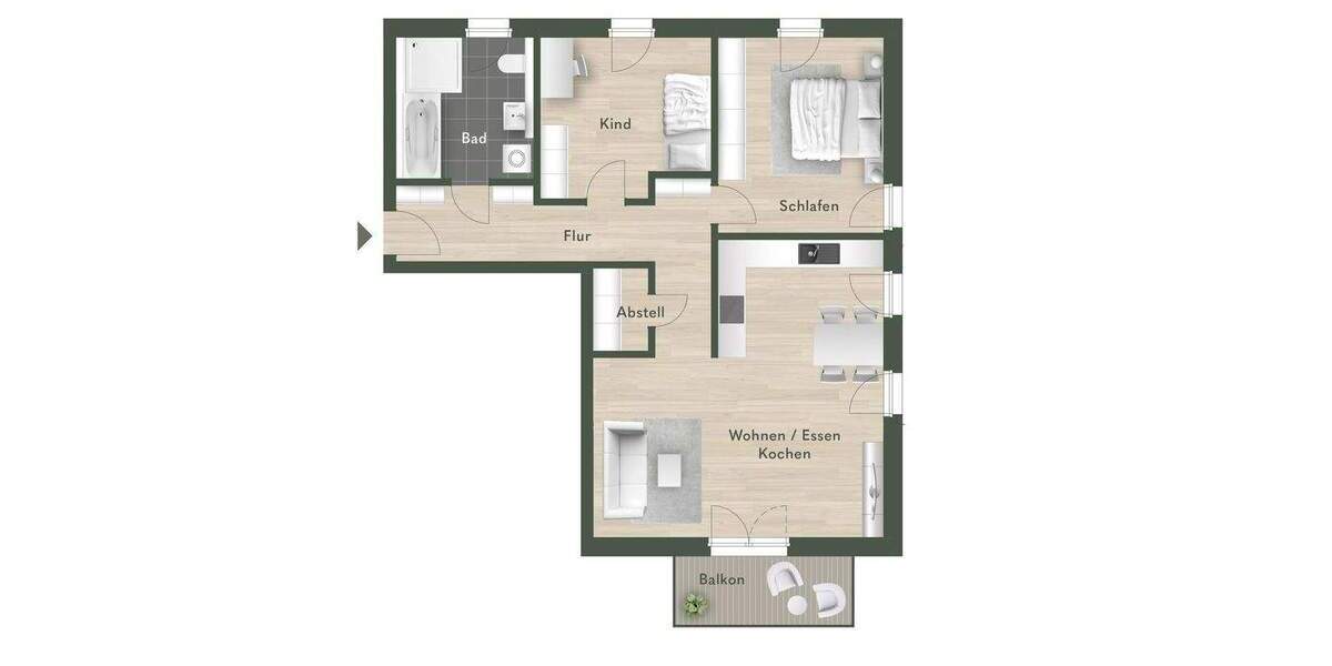 Etagenwohnung Erlangen Dechsendorf - 3 Zimmer, 86 m&sup2;, 543.000&euro; | Angebot:25730085