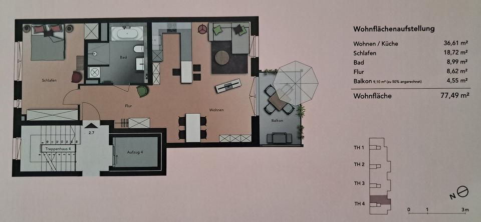Etagenwohnung Fürth Südstadt - 2 Zimmer, 77 m&sup2;, 415.000&euro; | Angebot:26765286