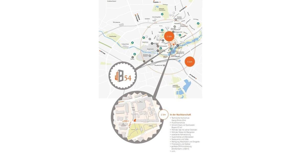 Etagenwohnung Nürnberg Gärten bei Wöhrd - 1 Zimmer, 28 m&sup2;, 550&euro; | Angebot:25901997