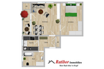 Gut vermietete 2 Zimmer-Mansardenwohnung mit Loggia und Stellplatz in ruhiger Wohnlage RH-Nord - Dachgeschoßwohnung Roth | Angebot:26998520