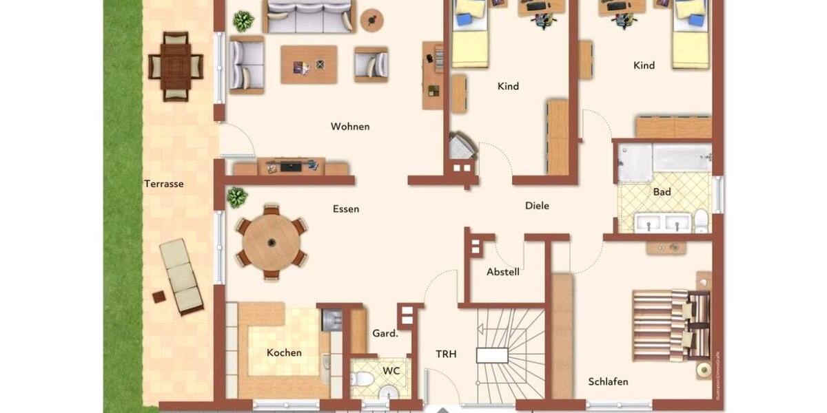 Erdgeschoßwohnung Erlangen Alterlangen - 4 Zimmer, 130 m&sup2;, 1.650&euro; | Angebot:26277316