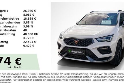 Cupra Ateca 45.650 km 26.440 &euro; Nürnberg 90431