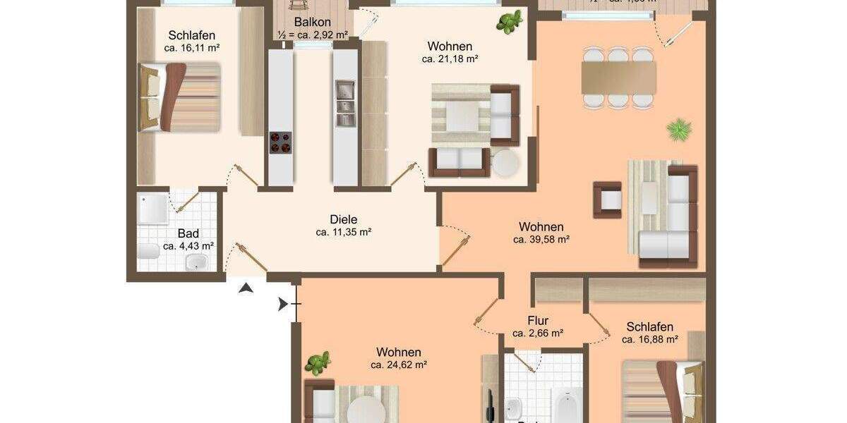 Etagenwohnung Erlangen Innenstadt - 5 Zimmer, 159 m&sup2;, 670.000&euro; | Angebot:25681396