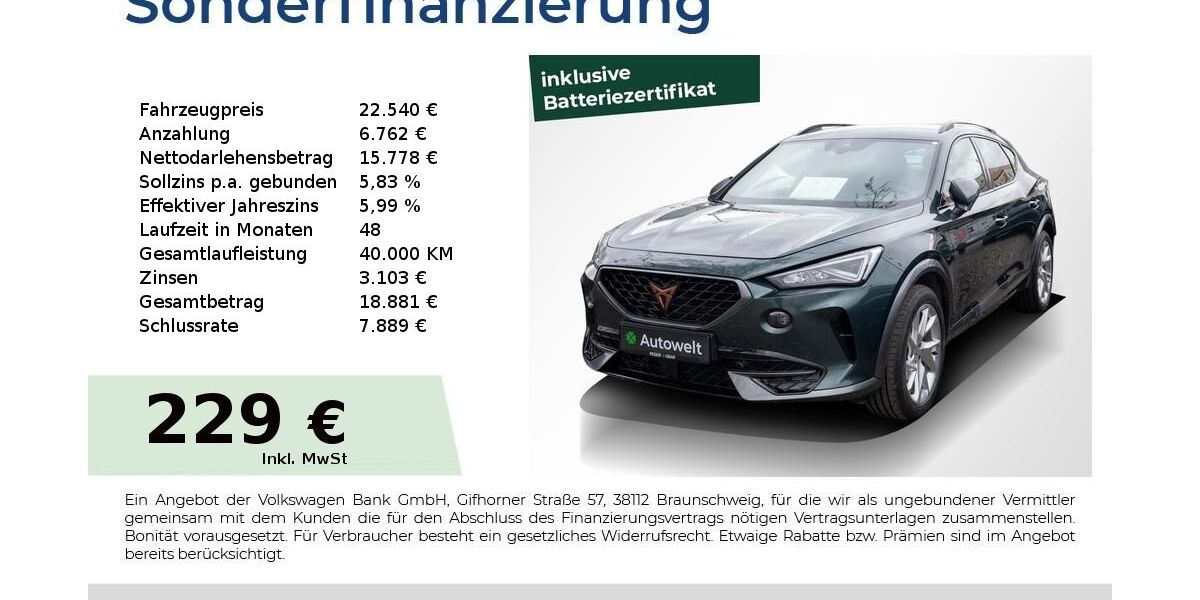 Cupra Formentor 35.750 km 22.540 &euro; Nürnberg 90431