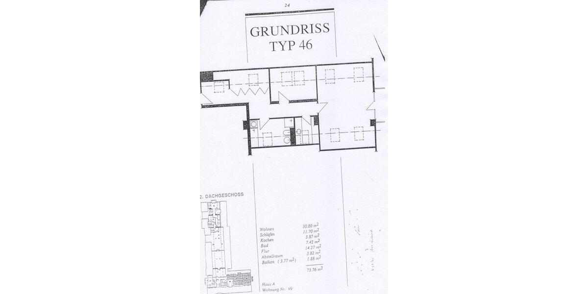 Dachgeschoßwohnung Herzogenaurach - 2.5 Zimmer, 73 m&sup2;, 800&euro; | Angebot:26606088