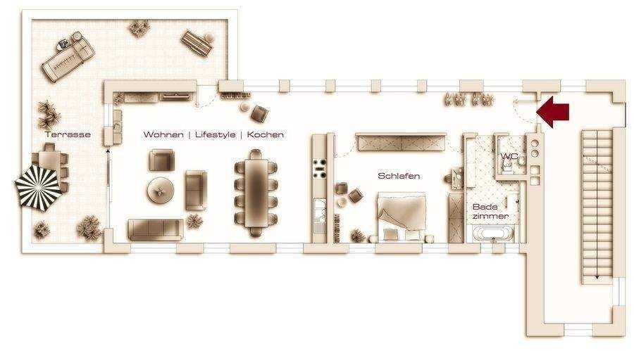 Etagenwohnung Nürnberg Schniegling - 2 Zimmer, 122 m&sup2;, 1.490&euro; | Angebot:25745651