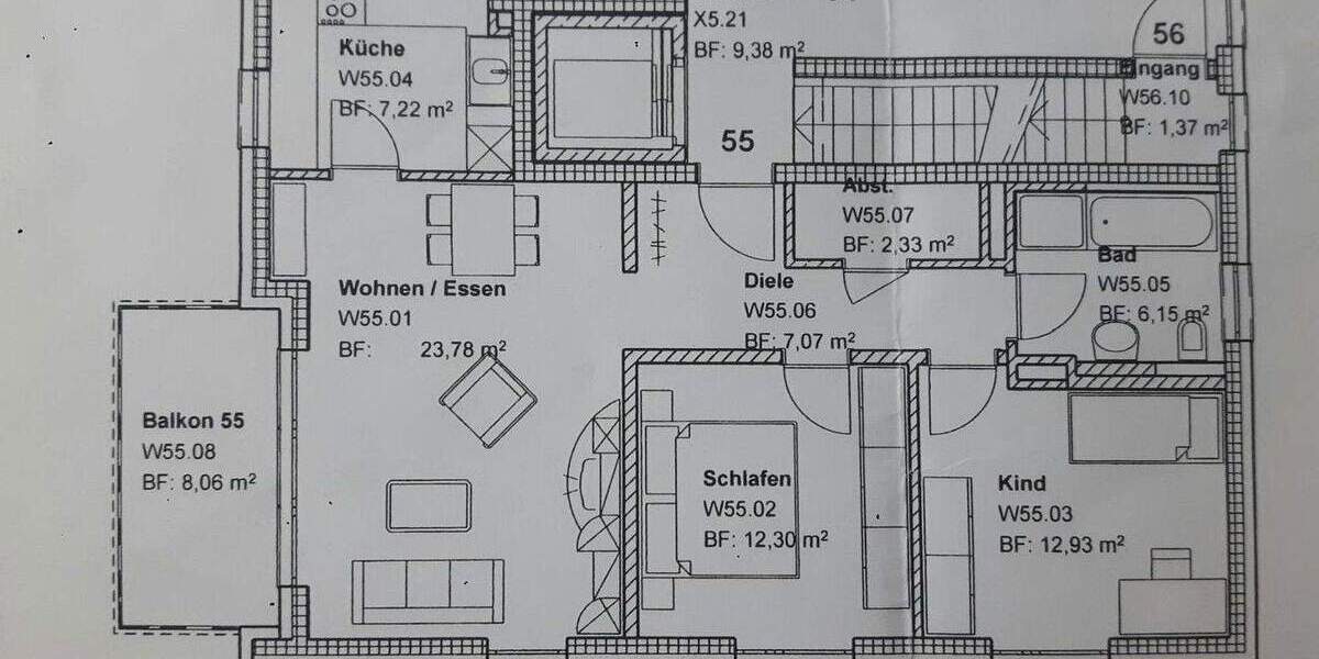 Etagenwohnung Nürnberg Gärten b Wöhrd - 3 Zimmer, 76 m&sup2;, 435.000&euro; | Angebot:25724204