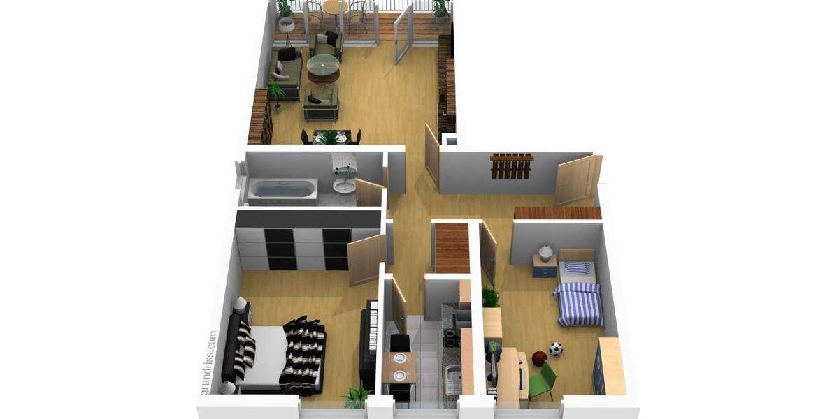 Etagenwohnung Erlangen Bruck - 3 Zimmer, 79 m&sup2;, 299.000&euro; | Angebot:25667634