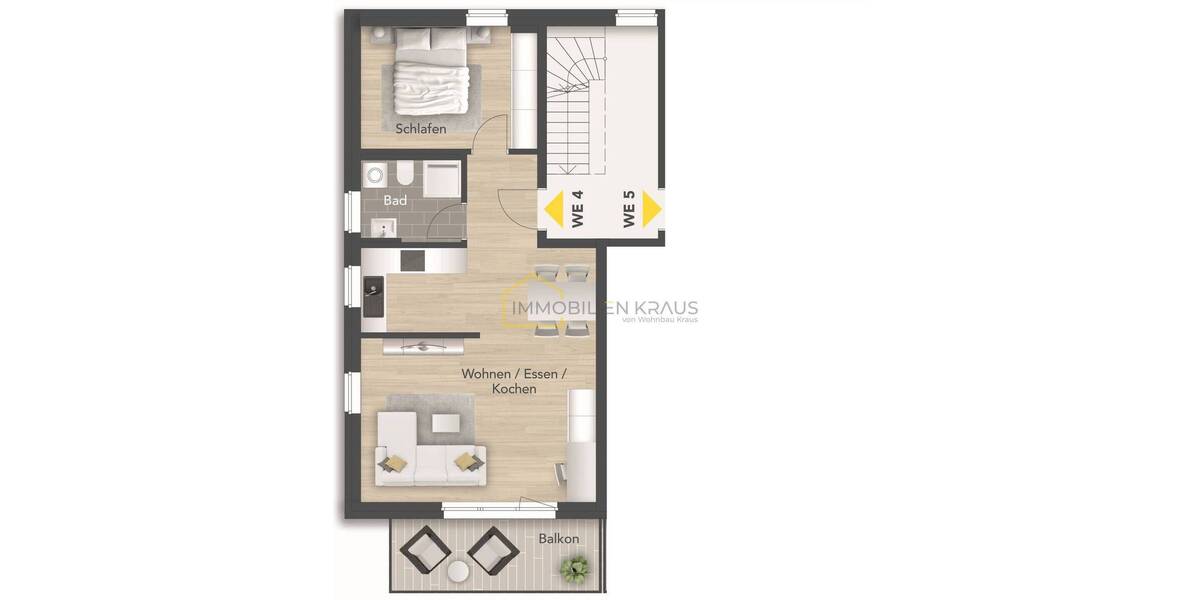 Etagenwohnung Erlangen / Bruck Bruck - 2 Zimmer, 57 m&sup2;, 1.120&euro; | Angebot:26528702