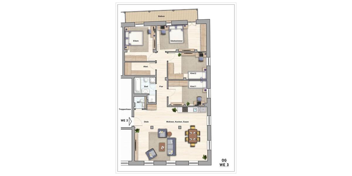 Etagenwohnung Nürnberg Katzwang - 5 Zimmer, 126 m&sup2;, 1.950&euro; | Angebot:25516869