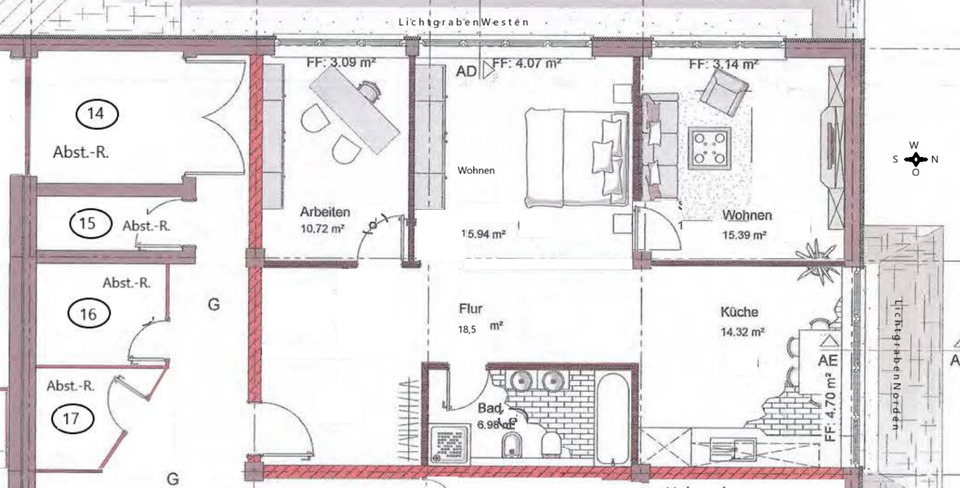 Etagenwohnung Nürnberg Herrnhütte - 3 Zimmer, 79 m&sup2;, 222.320&euro; | Angebot:25309092