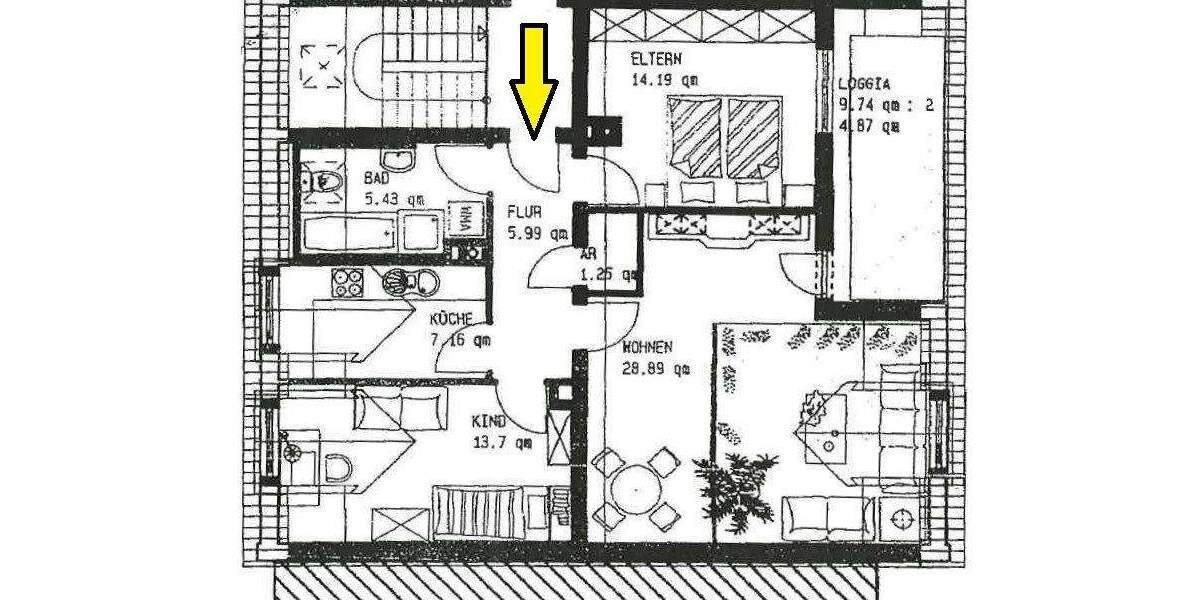 Etagenwohnung Erlangen Innenstadt - 3 Zimmer, 79 m&sup2;, 308.100&euro; | Angebot:26671914